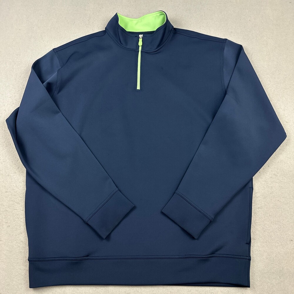 Onward Reserve Sweater Men 2XL Blue Performance 1/4 Zip Pullover Logo XXL